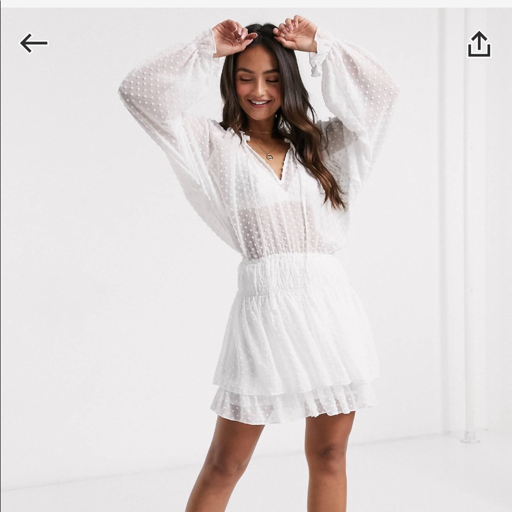 NEW ASOS shirred waist mini dress SZ 12